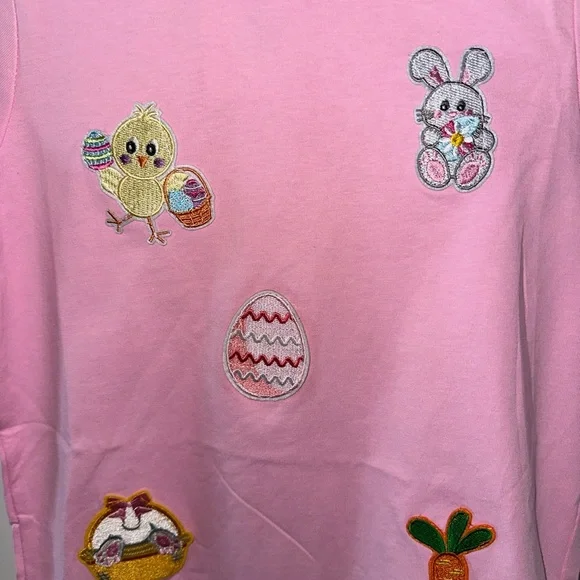 Lola + The Boys Pink Kids T-Shirt with Easter Patches - Picture 2 of 5
